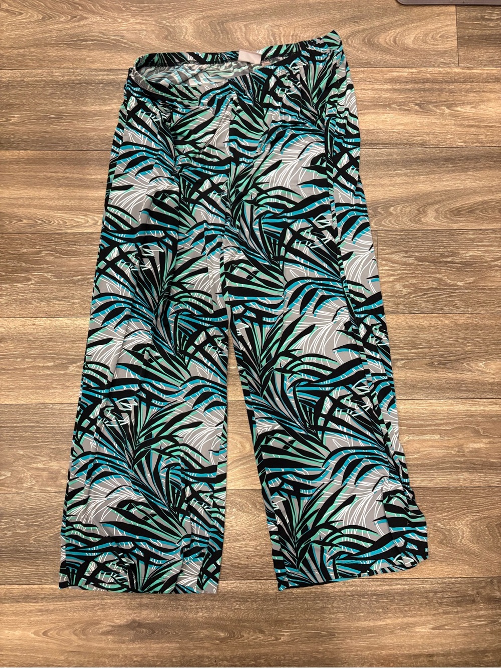 Chico's Tropical Palm-Print Wide Leg Palazzo Pants Size 3 (Chico’s) or  16-18